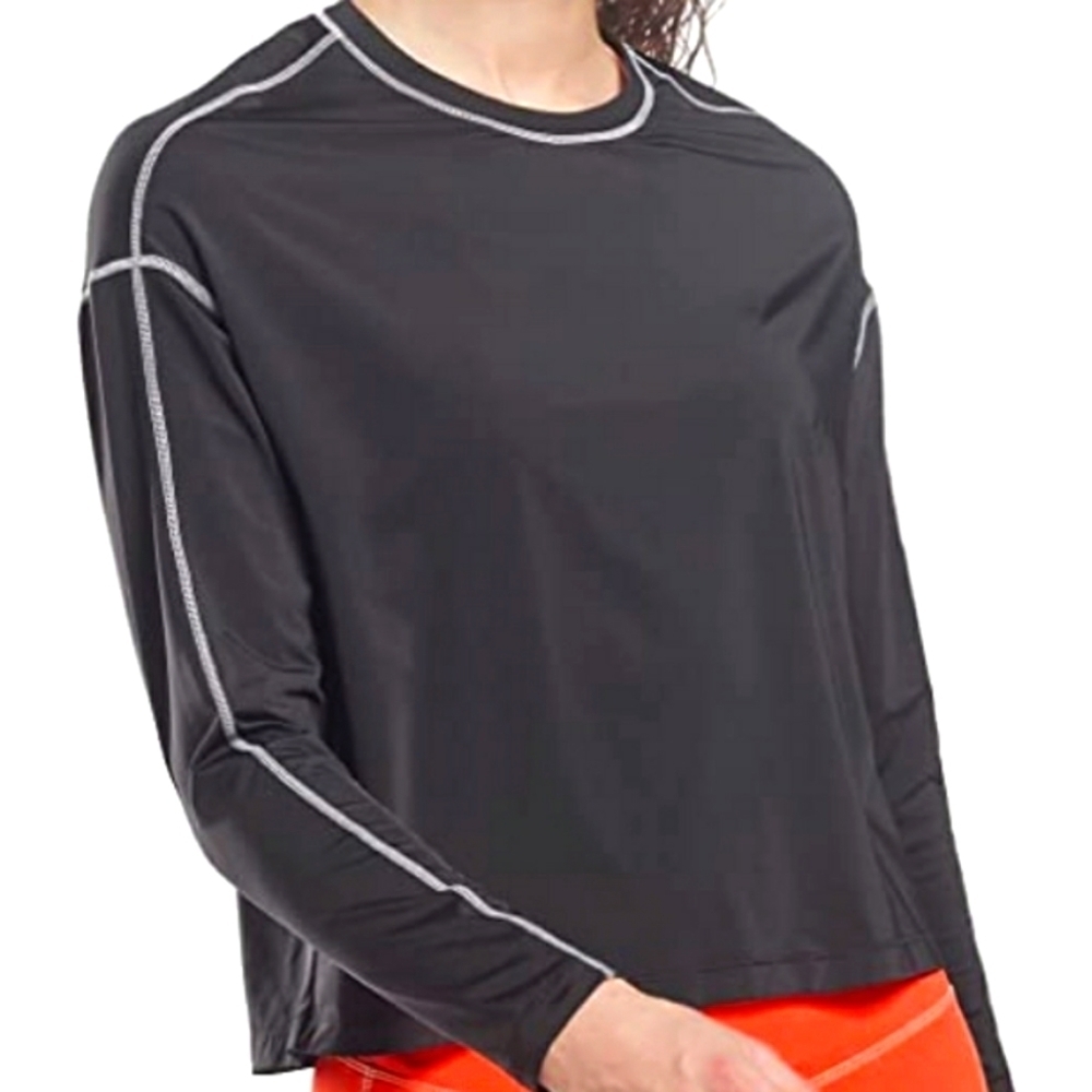 Core 10 by Reebok Women's Loose Fitting Long Sleeve Shirt Black Size M
